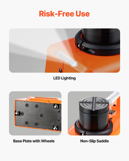 Electric Car Jack, 15 Tons /33000 lbs, Adjustable Hydraulic Jack Lift with High Load Capacity, 12V Dual-Powered Tire Change Replacement with LED Light, Portable Jack kit for Sedan, SUV, Truck