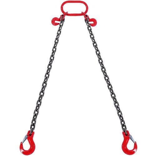 7.9mm x 182.9cm Chain Sling 2 Legs G80 Lifting Chain with Grab Hooks 2993.7 kg