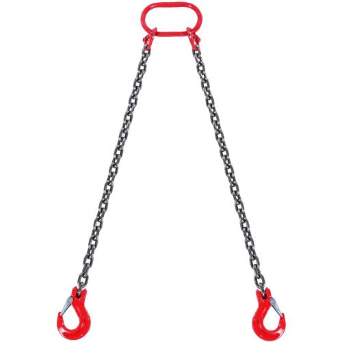 7.9mm x 152.4cm Chain Sling 2 Legs G80 Lifting Chain with Grab Hooks 2993.7 kg