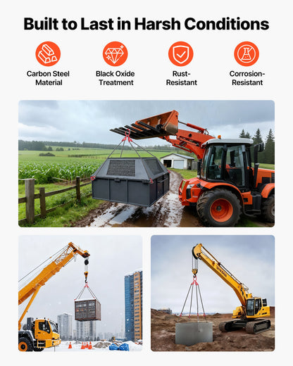 Chain Sling, 10mm x 3 m Lifting Chains with 4 Leg Grab Hooks, Heavy Duty G80 Alloy Steel Lifting Sling, 10.4 Ton Capacity, Adjustable Engine Chain Hoist Lifts for Cargo Security Towing