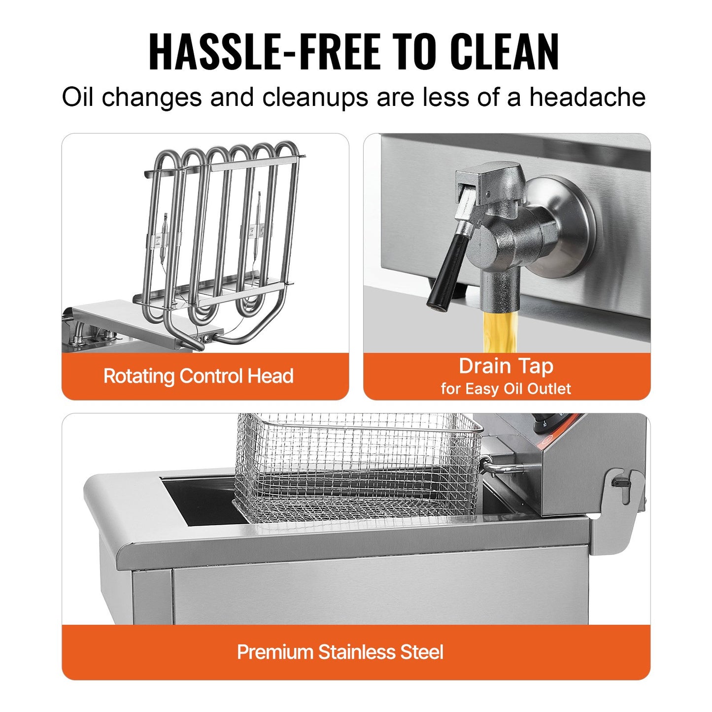 Commercial Deep Fryer, 3000W Electric Countertop Fryer with Basket, 11.6Qt / 11L Stainless Steel Single Oil Fryer with Time & Temp Control, Overheat Protection, for Kitchen Restaurant Use