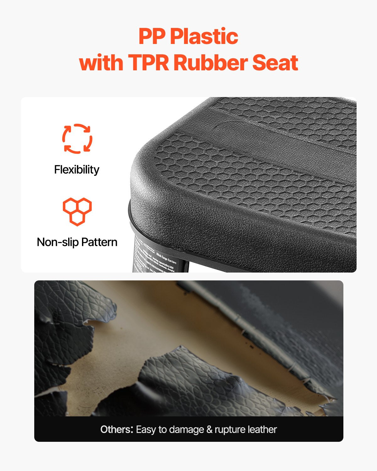 Mechanic Stool, 300 lbs Capacity Garage Seat/Work Stool with Wheels, 360° Swivel Rolling Workshop Stool with Tool Tray and Screwdriver Rack, Heavy-Duty, for Garage, Shop & Auto Repair, Black