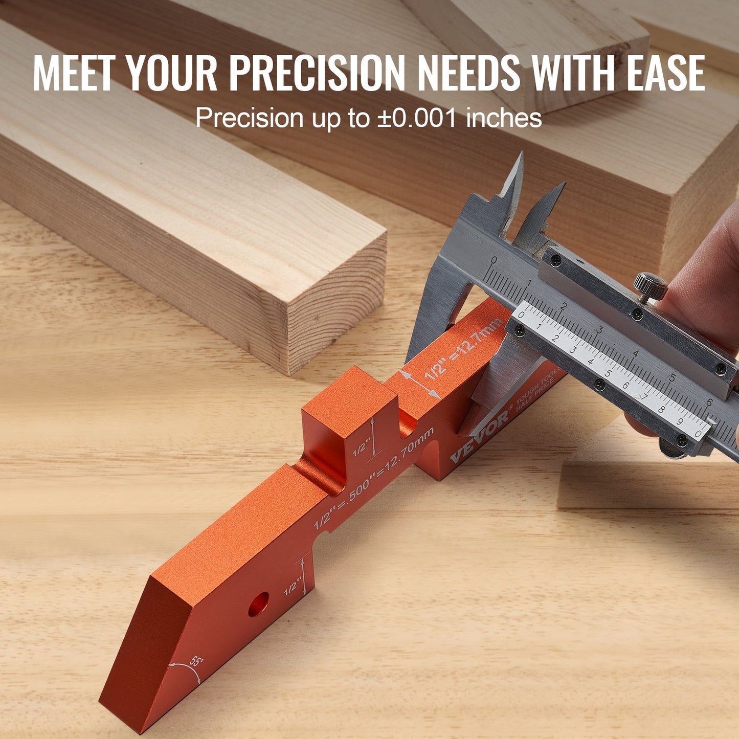 Monteringsstänger för fräsbord, 14 st, höjdmätare i precisionsaluminium, med lasergraverade storleksmarkeringar, förvaringsfodral, mätdjup, höjdvinkel, för fräsbordssågtillbehör