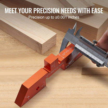 Monteringsstänger för fräsbord, 14 st, höjdmätare i precisionsaluminium, med lasergraverade storleksmarkeringar, förvaringsfodral, mätdjup, höjdvinkel, för fräsbordssågtillbehör
