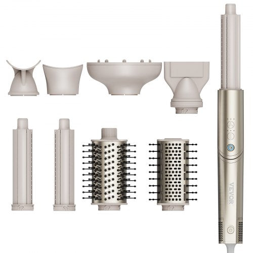 8 in 1 Curling Iron, Ceramic 1.25-Inch Curling Wand Set with 2 Barrels, 2 Brushes, 4 Nozzles for Dry/Straight/Curls/Voluminous, Hair Curling Iron for Long, Medium, Short Hair, for All Hair Types