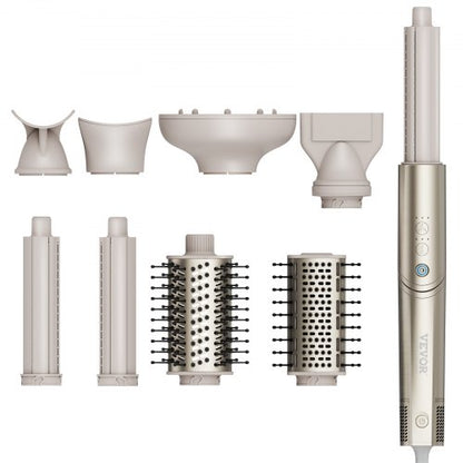 8 in 1 Curling Iron, Ceramic 1.25-Inch Curling Wand Set with 2 Barrels, 2 Brushes, 4 Nozzles for Dry/Straight/Curls/Voluminous, Hair Curling Iron for Long, Medium, Short Hair, for All Hair Types