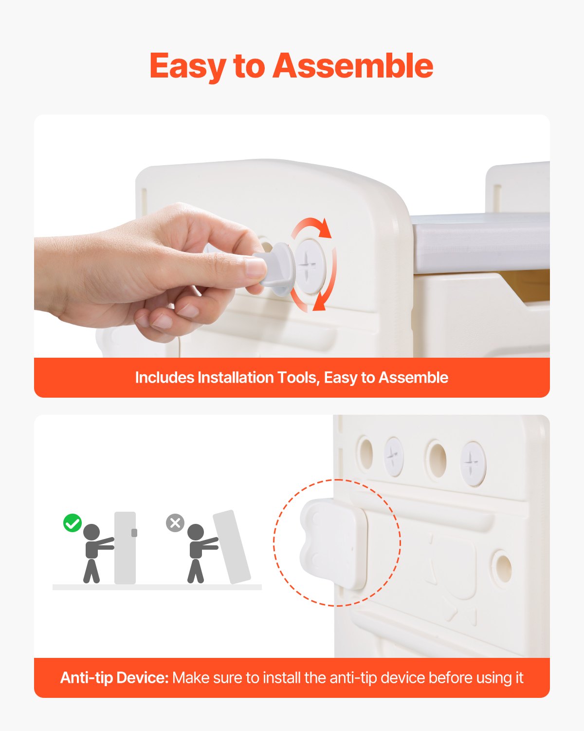 Förvaring av leksaksmaterial för barn, elefantformad leksaksorganisatör med 4 våningar och 10 flyttbara plastlådor, barnskåp tillverkat av HDPE för studierum, sovrum, lekrum, klassrum, barnrum, grå + beige