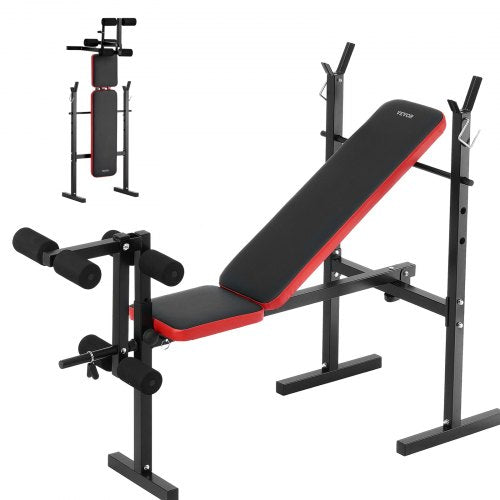 Weight Bench, Multi-Functional Adjustable Weight Bench Press for Full Body Workout, 380lbs Exercise Sit up Bench for Home Gym Strength Training, Flat Bench with Quick Folding & Fast Adjustment