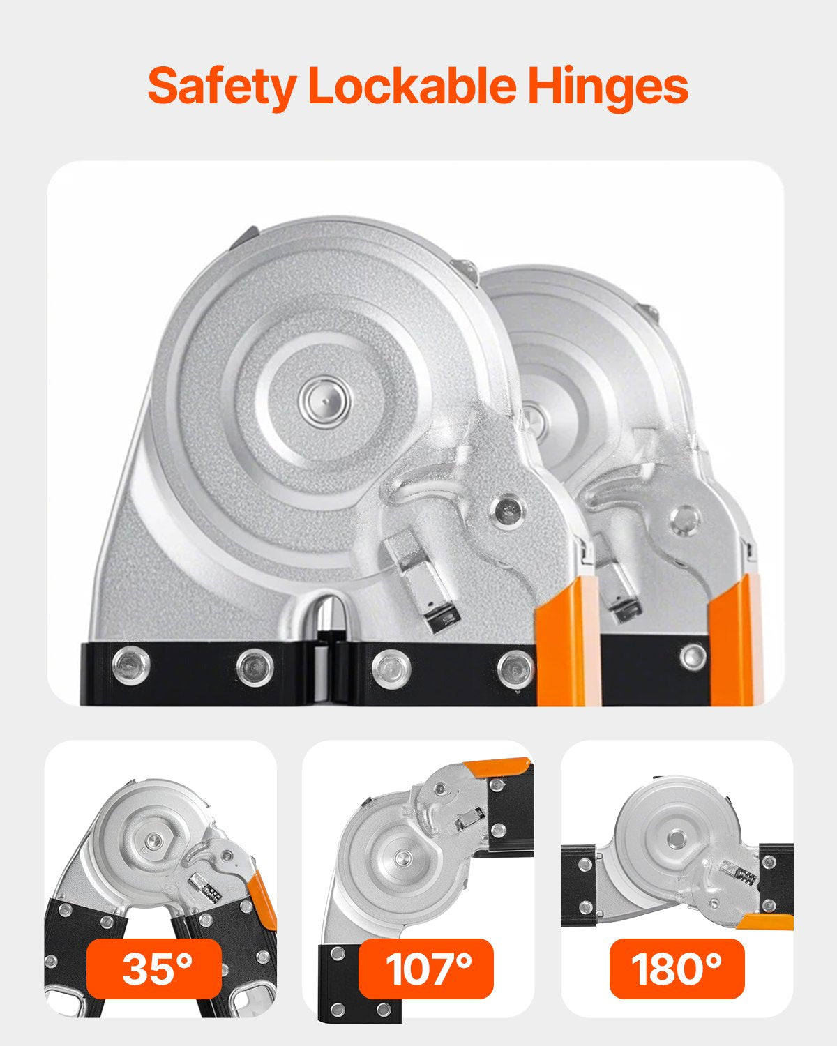 Hopfällbar stege för flera ändamål, 7-i-1 hög förlängningsstege, teleskopstege med A-ram och 3 steg med ställningsplanka, kraftig stege med räckvidd 12 fot, 136 kg kapacitet för hemmabruk och utomhusbruk