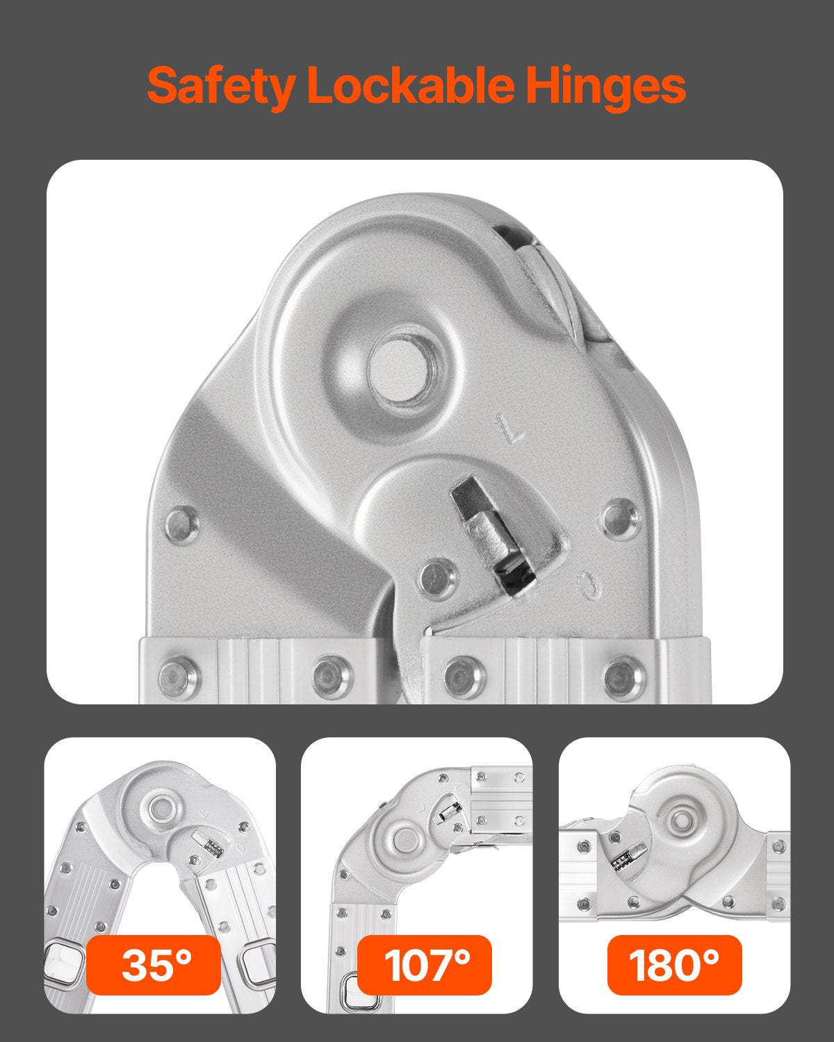 Hopfällbar stege för flera ändamål, 7-i-1 hög förlängningsstege, teleskopstege med A-ram och 4 steg, justerbar stege med räckvidd på 15,5 fot, 15,5 fot, kapacitet 330 lbs för hemmabruk och utomhusbruk