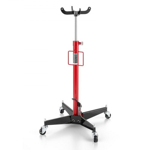 Hydraulisk domkraft, 1100 lbs / 0,5 ton lyftkapacitet Teleskopisk domkraft med fotpedal, 360° svängbart hjul, 112-187 cm hög lyfthöjd, lyftanordning för garage/verkstad