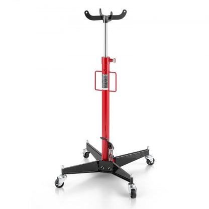 Hydraulisk domkraft, 1100 lbs / 0,5 ton lyftkapacitet Teleskopisk domkraft med fotpedal, 360° svängbart hjul, 112-187 cm hög lyfthöjd, lyftanordning för garage/verkstad