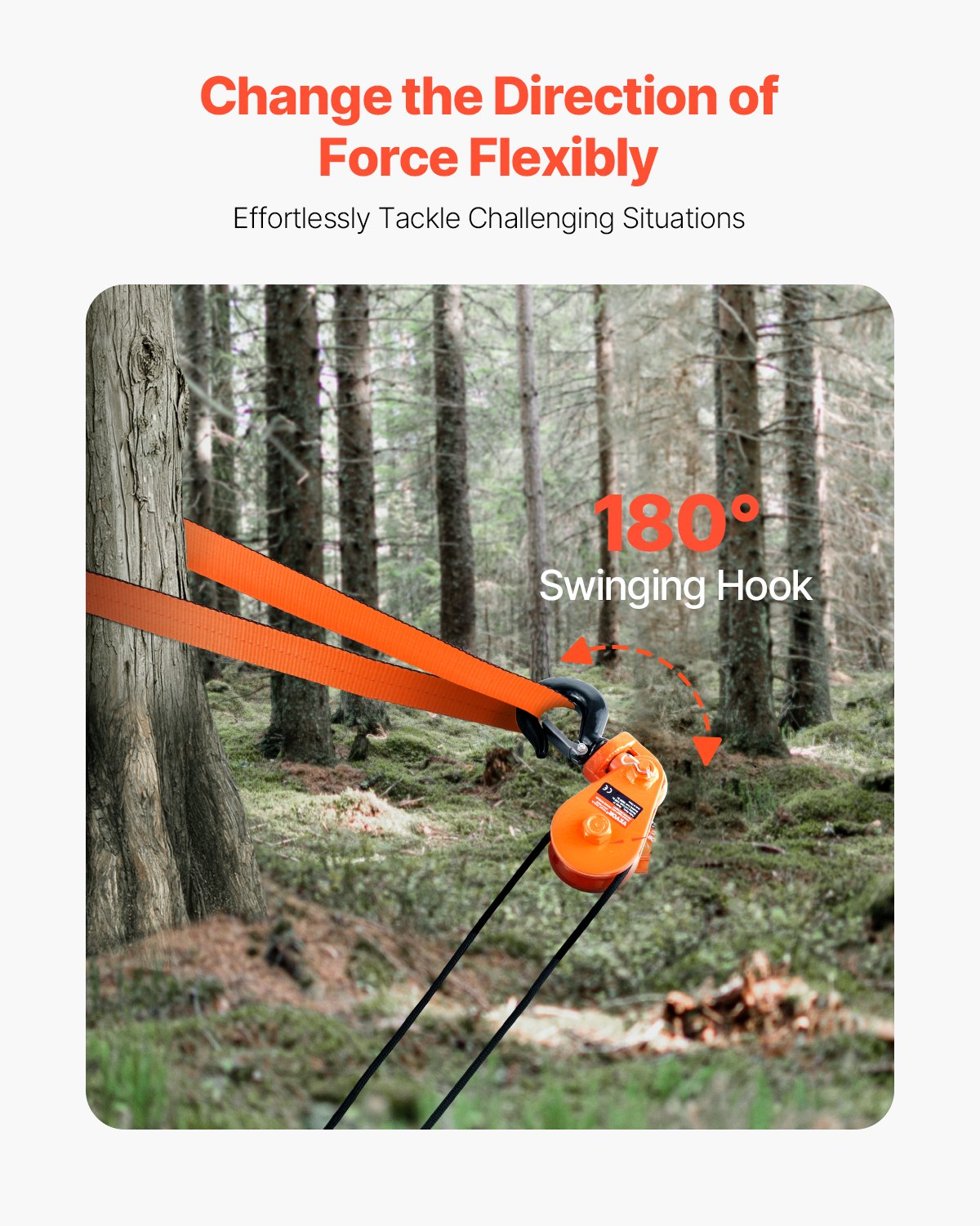 2 tons ryckblock med svängbar krok, 3" skiva 3/8" stålvajer, kraftig ryckblockremskiva 4400 lbs för bogsering och bärgning på bärgningsbilar, vinschar för lossningsbilar