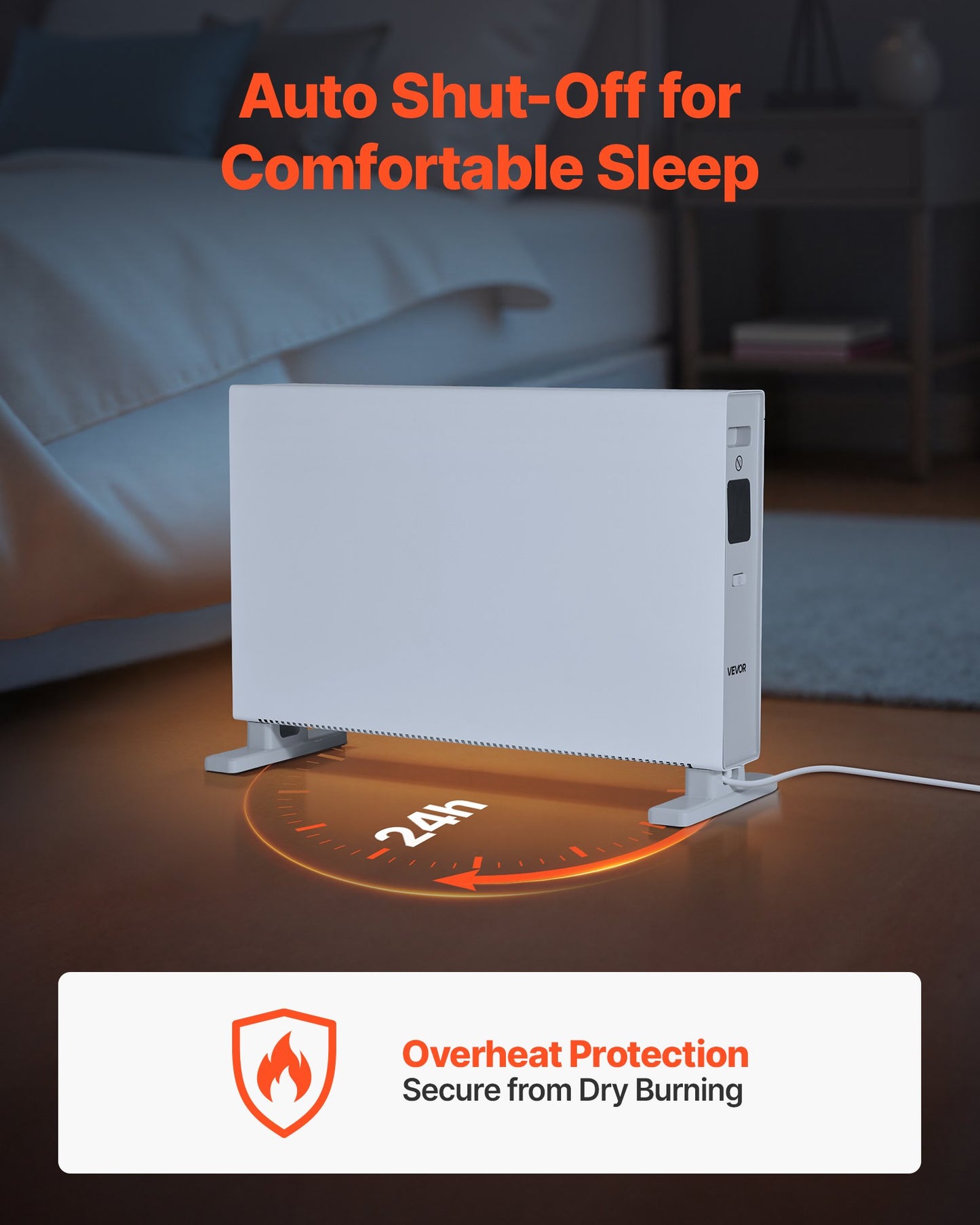 Konvektionspanelvärmare, 2000W elektrisk panelvärmare med fjärrkontroll och pekkontroll, 3 lägen, 24 timmars timer, stativ- eller väggmonterad design med tippskydd och överhettningsskydd för hem och kontor