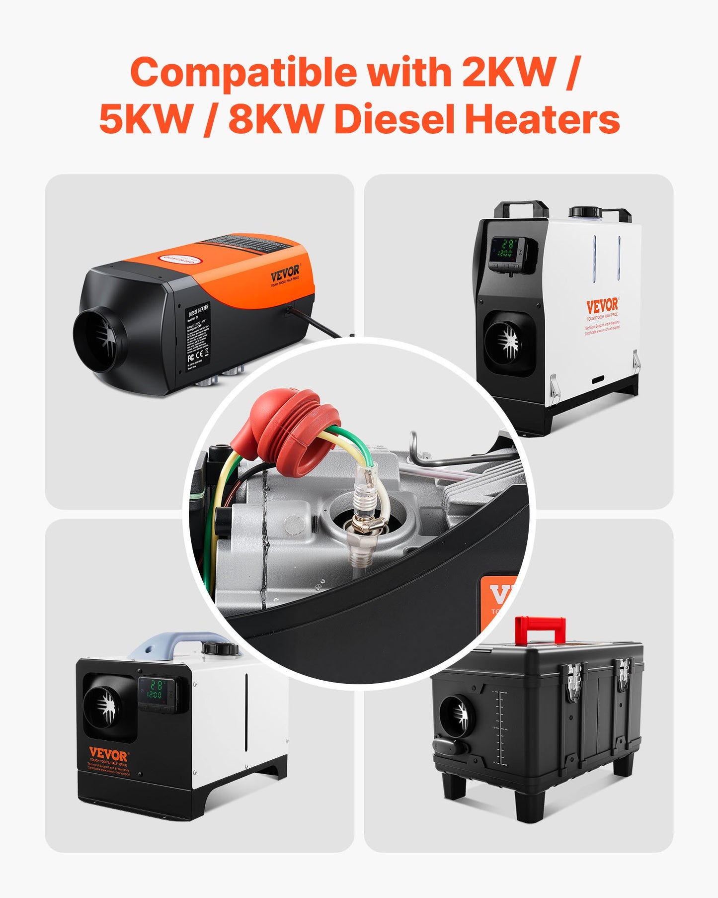 8V glödstiftsreparationssats, glödstiftsvärmare reparationssats parkeringsvärmare underhållssats med atomiseringsnät, kompatibel med 2KW 5KW 8KW dieselluftvärmare modeller, dieselvärmare delar till bil lastbil