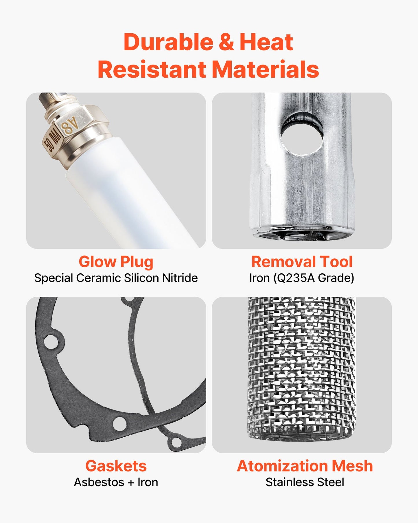 8V glödstiftsreparationssats, glödstiftsvärmare reparationssats parkeringsvärmare underhållssats med atomiseringsnät, kompatibel med 2KW 5KW 8KW dieselluftvärmare modeller, dieselvärmare delar till bil lastbil