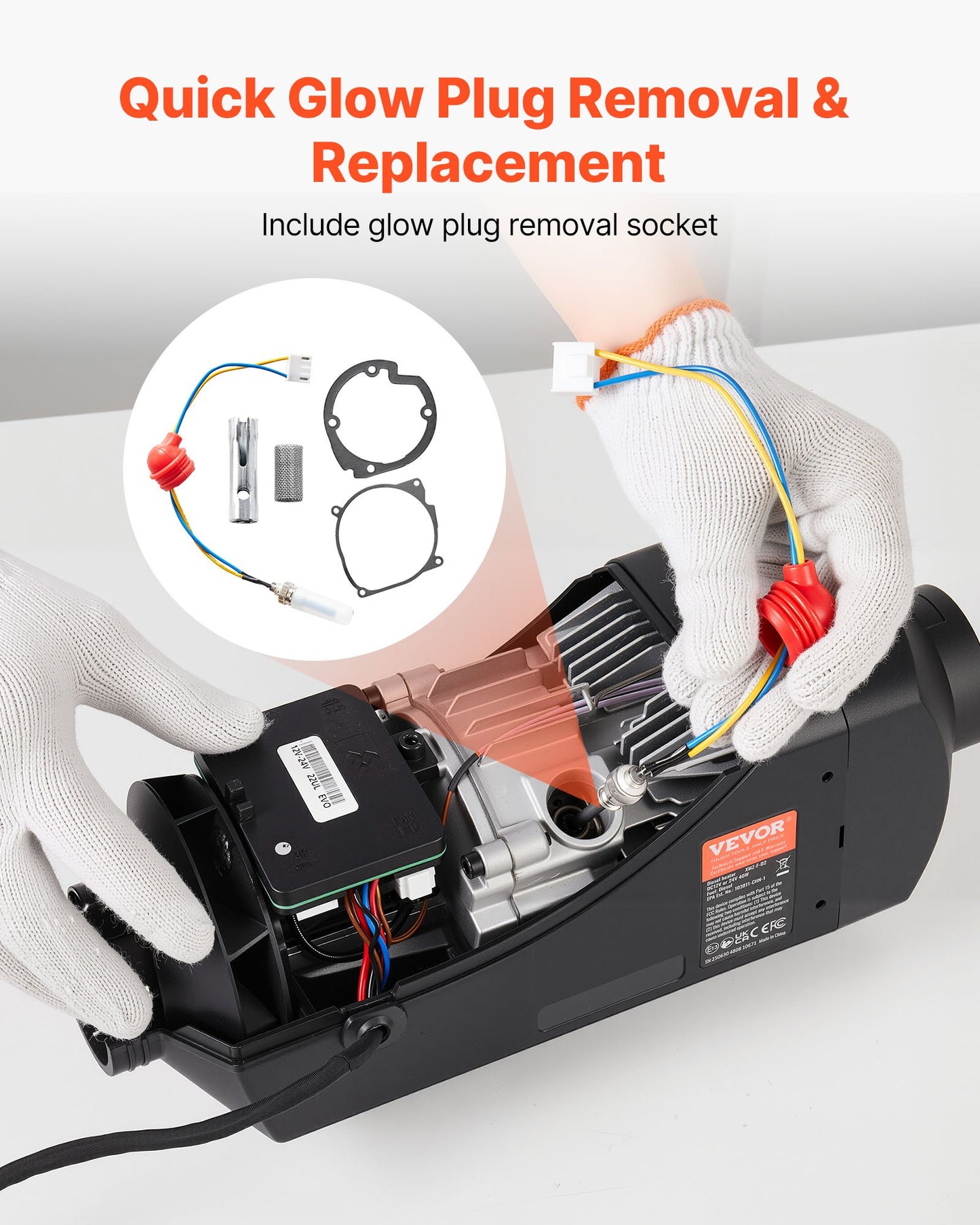 8V Glow Plug Repair Kit, Parking Diesel Heater Glow Ignition Plug Kit with Atomization Mesh, Compatible with 2KW 5KW 8KW Diesel Air Heater Models, Diesels Heaters Accessories for Car Truck Boat