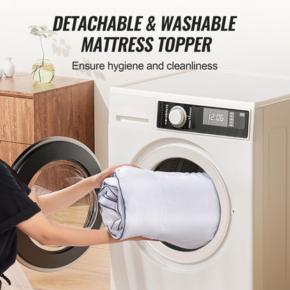 Mattress Topper Premium Memory Foam Fiber Fill Queen 76.2 mm Thickness 1524x2032x76,2 mm