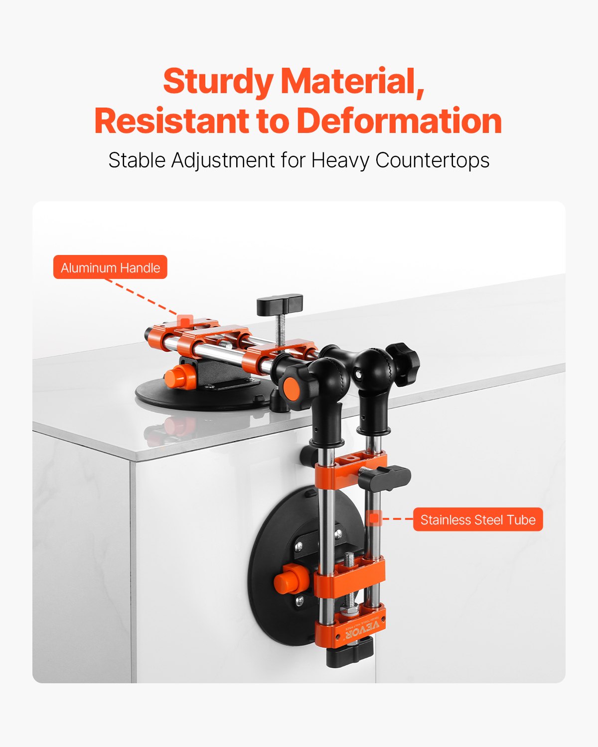 Sömlös skarvsättare, 2-pack granitskarvsättare med 6-tums vakuumsugkoppar, skarvfog för skarvfogning och utjämning, 90°-120° justerbar, bänkskivsinstallationsverktyg för kakel marmorplatta