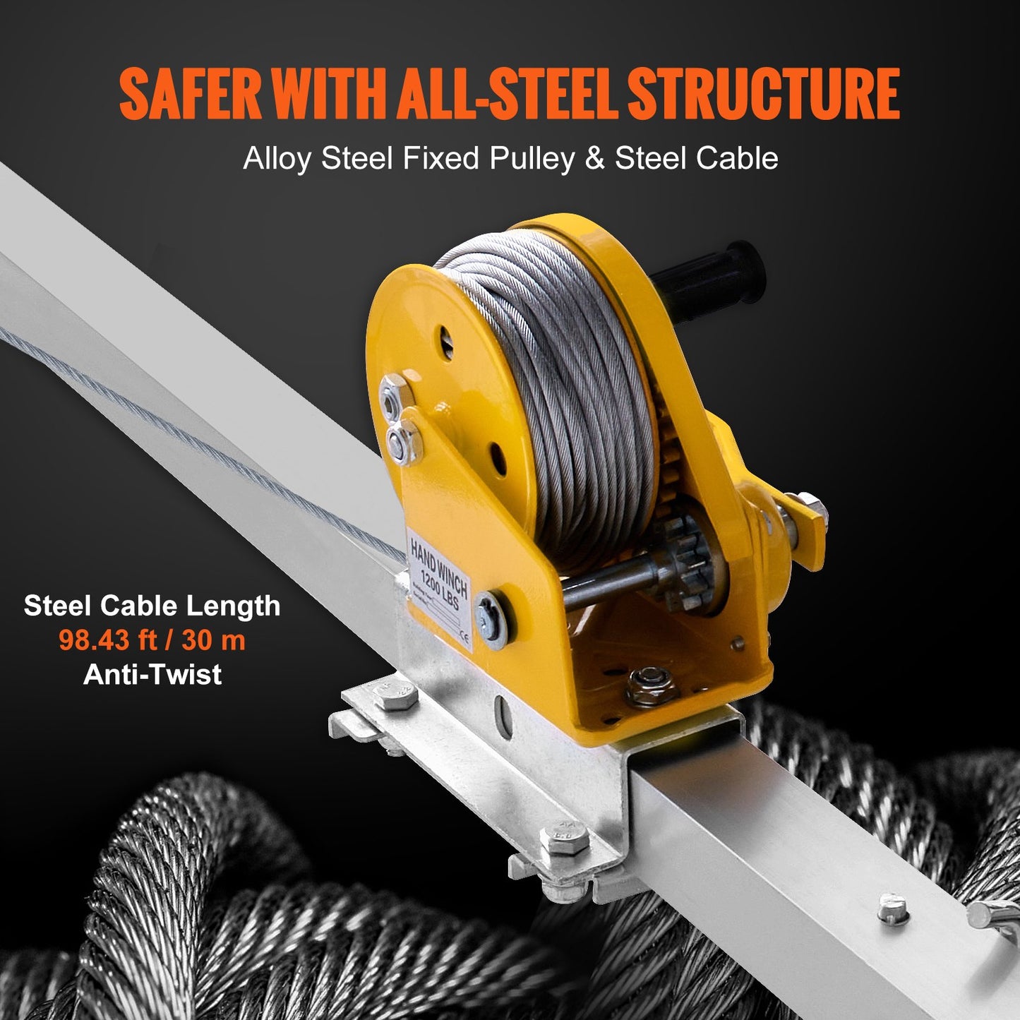 Confined Space Tripod Kit, 544 kg Winch, Confined Space Tripod 2.13 m Legs and 30 m Cable, Confined Space Rescue Tripod 10 m Fall Protection, Harness, Storage Bag for Traditional Confined Spaces