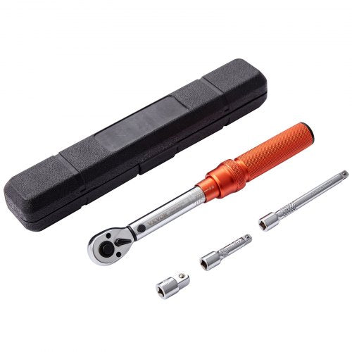 Torque Wrench, 0.6 cm Drive Click Torque Wrench 20-200in.lb/3-23n.m, Dual-Direction Adjustable Torque Wrench Set, Mechanical Dual Range Scales Torque Wrench Kit with Adapters Extension Rod