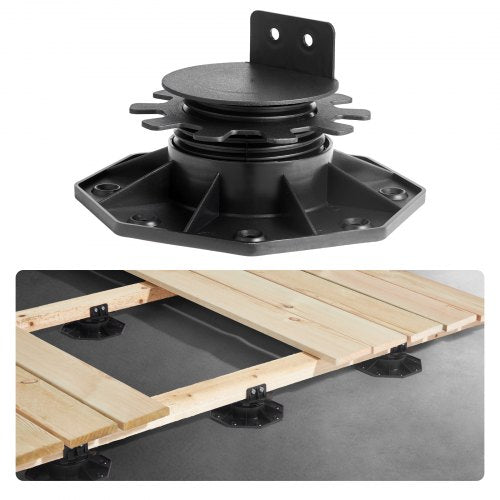 Deck Blocks 12 PCS, 2000lbs / 907.18kg Load Capacity Deck Support Plastic Pedestal Paver, Raising 1.18 - 2.36 inch / 30 - 60 mm, Height Adjustable Shed Foundation Base for Wood Concrete Metal