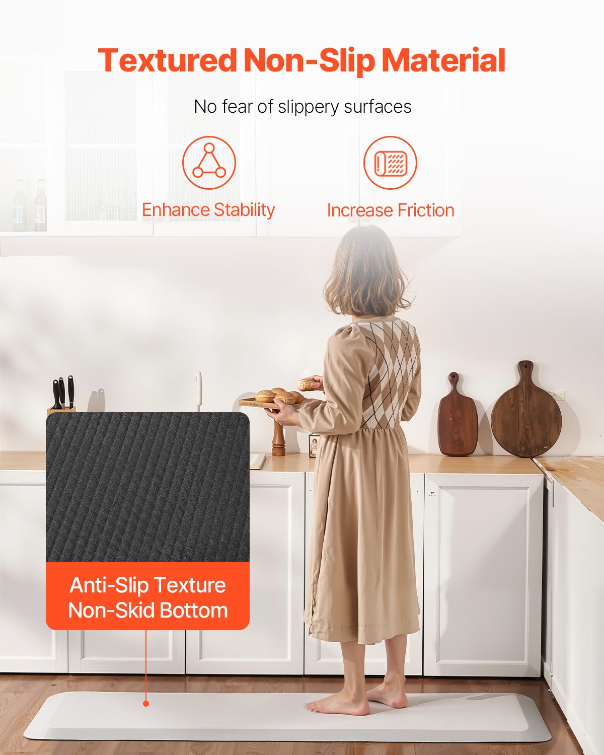 Fall Mat for Elderly, 1-inch Thickened Fall Prevention Pad with Beveled Edge, Anti-Slip Bedside Safety Floor Mat for Seniors, Handicaps, Patients (24 x 70 inch)