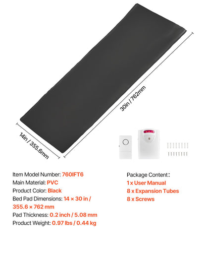 Bed Alarm System for Elderly Adults, 14 x 30-inch Wireless Bed Sensor Pad with Pager, Safety Bed Alarms and Fall Prevention Pad for Home, Hospital, Rehabilitation Center