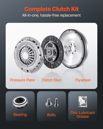 Clutch Kit with Flywheel, Heavy Duty OEM Clutch Kit, OEM Replacement Transmission Clutch Kit Compatible with 2003-2010 Audi A3 (8P1), 2008-2009 A3 Convertible (8P7), 2004-2010 A3 Sportback (8PA)