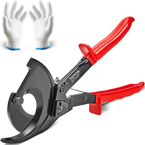 Ratcheting Cable Cutter, 11" Ratchet Wire and Cable Cutter, Cut up to 400 mm², with Comfortable Grip Handles, Easy to Use Quick-Release Lever, Silicon-Manganese Spring Steel Blade