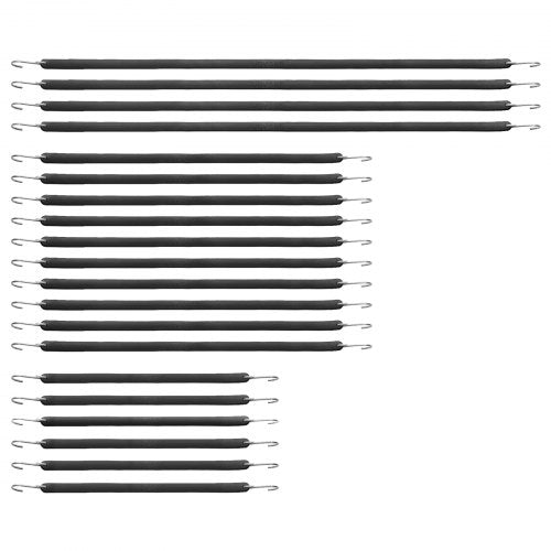 20 Piece Flat Bungee Cord, 20 mm Heavy Duty Bungee Straps with Steel S-Hooks, Includes 15", 21", 36", Elastic Bungee Rope for Cargo, Tarps, Trucks and Tent, Black