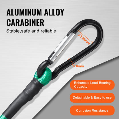 30-delat sortiment av elastiska snören, 8 mm kraftiga elastiska remmar med A3-stålkarabiner, inkluderar 25 cm, 40 cm, 60 cm, 90 cm, 110 cm, 180 cm, bärbar förvaringsväska, 6 klämmor och band för baldakinen