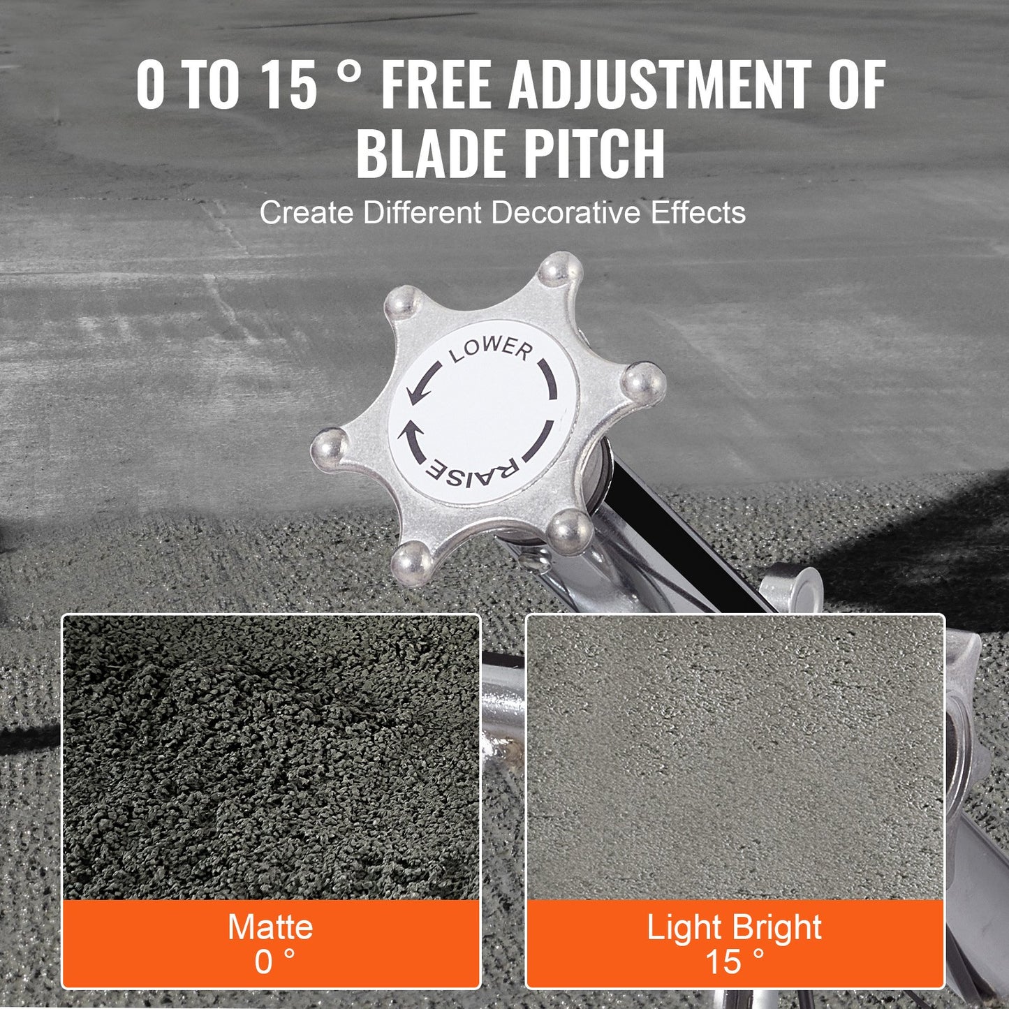 Power Trowel, 38” Walk-Behind Cement Trowel with Float Pan, 6HP Gas-Powered Smooth Concrete Surface Finisher, Heavy Duty Commercial Screed Concrete Cement with Finishing Blade, Orange