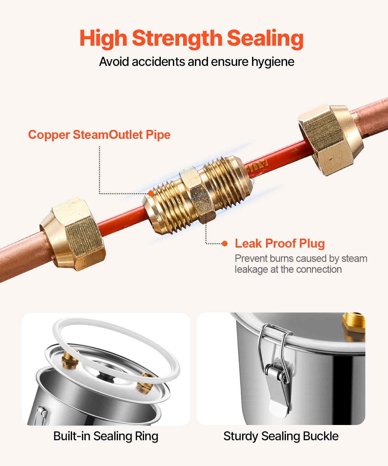 Alkoholdestillationsapparat, 13,2 gal / 50 l rostfritt stål vattenalkoholdestilleri med kopparspiral, hembryggningsraffinering och jäsningskit med termometer och pump, för vin, whisky, brandy, silver