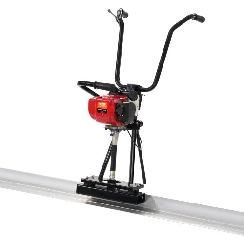 Gas Concrete Power Screed, with 1830mm Aluminum Board Straight Edge Bar Set, 4 Stroke Cement Finishing Vibrating Motor with Height Adjustable Handles, High Efficient Concrete Tools 6500RPM