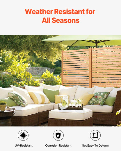 Wooden Privacy Screen, 36" W x 76" H Outdoor Privacy Screen, Freestanding Wood Privacy Panel with Stand, Decorative Patio Privacy Screen, Outdoor Divider for Balcony Patio Lawn Garden