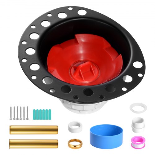 PVC Freestanding Tub Drain Kit, 2 Brass Tail Pipes, Bathtub Drain Rough-in Kit, with PVC Adapter of Tailpiece, Compatible with Freestanding Bathtubs, Floor Mounted Bathtubs and Island Bathtubs