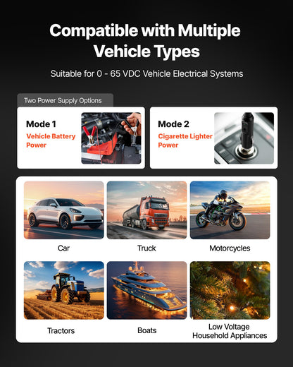 Automotive Circuit Tester Kit, 8 - 35 DCV Power Circuit Probe Tester with TFT Color Display and Lighting, 2-in-1 Electrical Automotive Power Tester Probe with 19.7 ft / 6 m Extension Cable