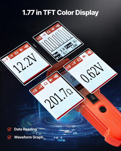 Automotive Circuit Tester Kit, 8 - 35 DCV Power Circuit Probe Tester with TFT Color Display and Lighting, 2-in-1 Electrical Automotive Power Tester Probe with 19.7 ft / 6 m Extension Cable