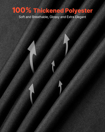 Svarta dukar för rektangulära bord, 6-pack, 70 x 120 tum, återanvändbara och maskintvättbara dukar, skrynkelbeständiga bordsdukar i polyestertyg för bröllop, fest, bankett
