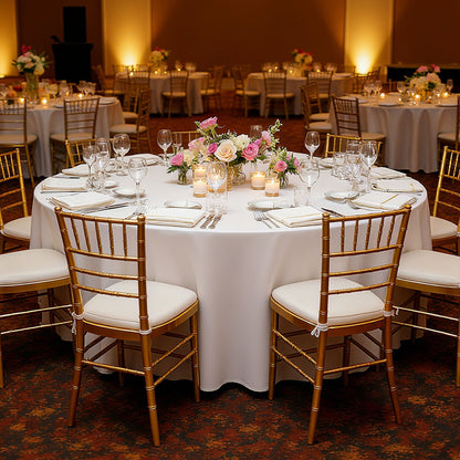 Vita runda bordsdukar 10-pack, 90 tum i diameter, fläck- och skrynkelbeständiga, maskintvättbara bordsdukar, bordsdukar i polyestertyg för bröllop, fest, bankett, formella evenemang