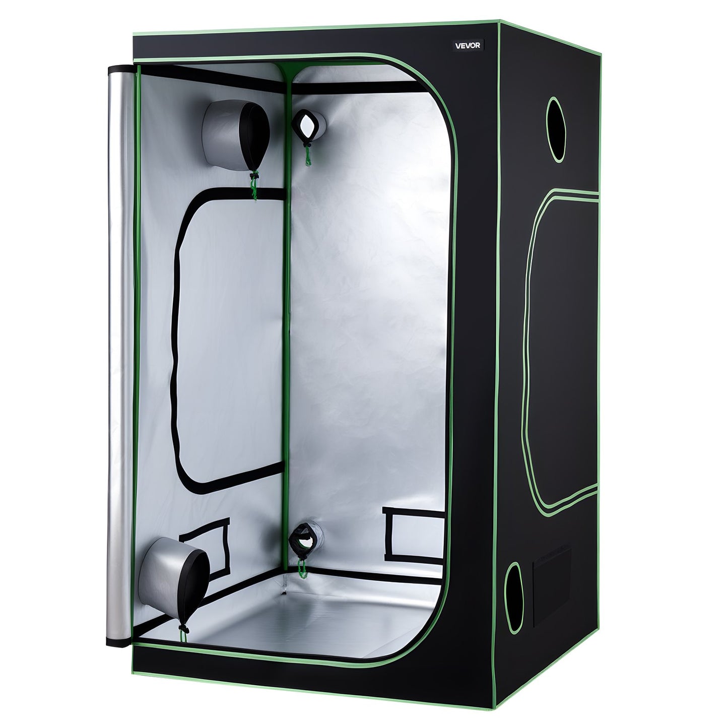 Inomhusodlingstält, 120 x 120 x 200 cm, 600D högreflekterande Mylar, inomhusväxttält med observationsfönster, golvbricka och dragkedja, kraftiga odlingstält för frukt, blommor och grönsaker