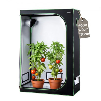 Indoor Grow Tent, 120 x 60 x 180 cm, 600D High Reflective Mylar, Indoor Plant Tent with Observation Window, Floor Tray & Zipper, Heavy Duty Growing Tents for Fruit Flower Veggie