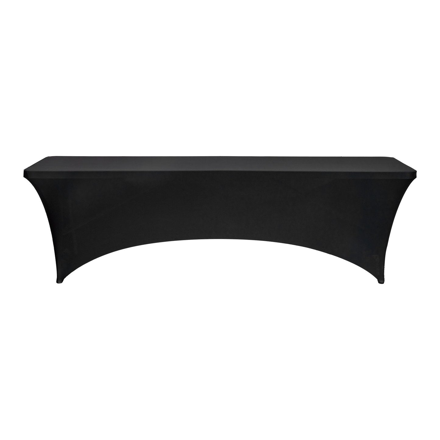 6-pack bordsdukar för 2,4 meter rektangulära evenemang, skrynkelresistenta svarta stretchdukar, tvättbara spandexdukar, för fest, bröllop, cocktail, bankett, festival