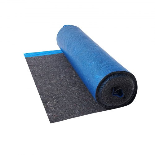Floor Underlayment 18.6 m²/Roll, 3 mm Thick Laminate Flooring Padding with Attached Vapor Barrier, Heavy Duty Fiber + PE Film, Soundproofing & Noise Reduction, Ideal for Vinyl Wood Flooring