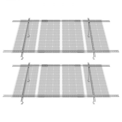 2-Set Solar Panel Mounting Brackets, 30°-60° Adjustable Multi-Pieces Solar Panel Brackets for 4-8PCS Solar Panels, Carbon Steel Ground Mount Solar Panel Stand for Farms, RVs, Boats, Off-Grid