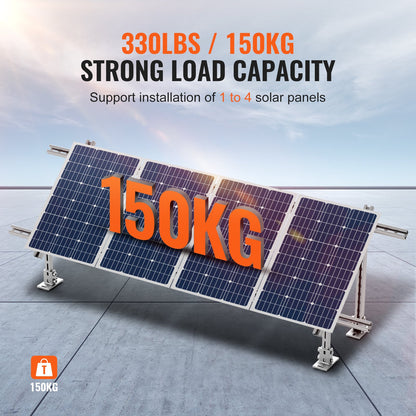 2-Set Solar Panel Mounting Brackets, 30°-60° Adjustable Multi-Pieces Solar Panel Brackets for 4-8PCS Solar Panels, Carbon Steel Ground Mount Solar Panel Stand for Farms, RVs, Boats, Off-Grid
