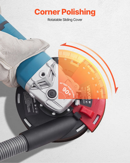 Grinding Dust Shroud for Angle Grinder, Universal 4-5 in, Surface Grinder Dust Shroud with 6 Clamping Washers, Connect to Vacuum Cleaner, Suitable for Grinding Wood Concrete Wall Stone