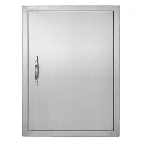 BBQ Access Door, 508x686 mm Single Outdoor Kitchen Door, Stainless Steel Flush Mount Door, Wall Vertical Door with Handle, for BBQ Island, Grilling Station, Outside Cabinet