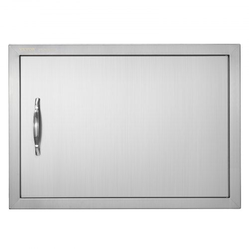 BBQ Access Door, 610x432 mm Single Outdoor Kitchen Door, Stainless Steel Flush Mount Door, Wall Vertical Door with Handle, for BBQ Island, Grilling Station, Outside Cabinet